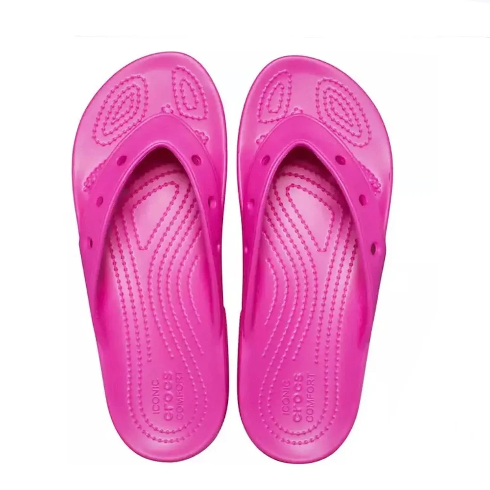 Crocs Classic Flips Flop Bright Pink Sz 8 - Picture 2 of 6